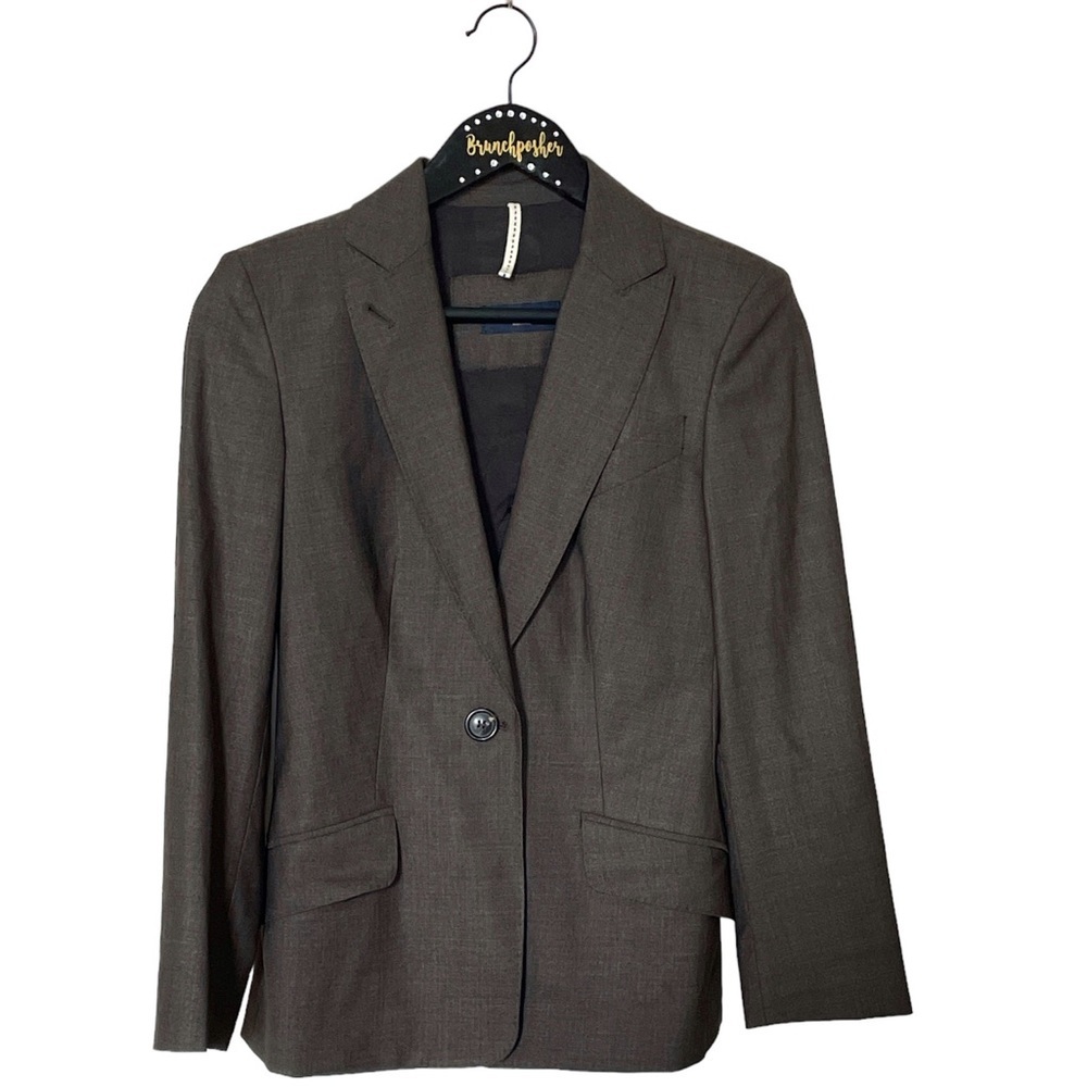 Piazza Sempione Scarlett Brown One Button Closure Career Wear Blazer